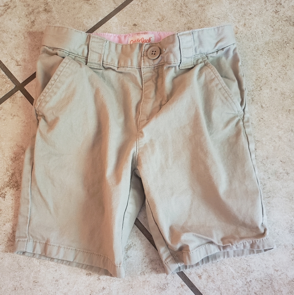 Girls khaki school shorts